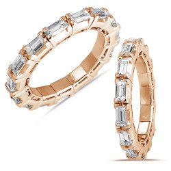 Expandable Eternity Band Baguette Cut Diamonds Rose Gold 1X664R