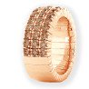 Anello Espandibile Tre File di Brillanti Brown Metà Giro Oro Rosa 1N664R