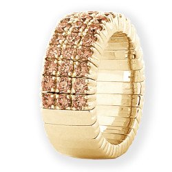 Anello Espandibile Tre File di Brillanti Brown Metà Giro Oro Giallo 1N780G 1N664G