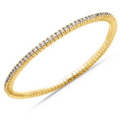 Bracciale Tennis Espandibile Brillanti Due Carati Oro Giallo