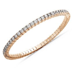 Expandable Tennis Bracelet Five Diamond Carats Pink Gold Elegant Prong Setting