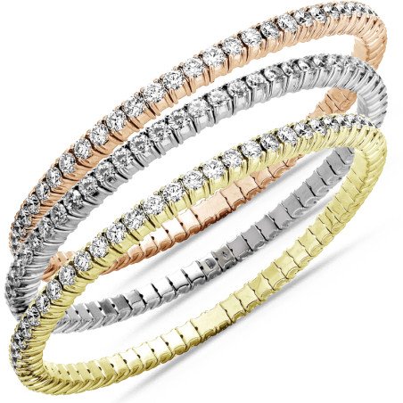 Bracciale Tennis Espandibile Brillanti Cinque Carati disponibili su Griff  nei Tre colori di Oro