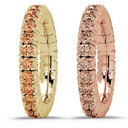 Expandable Eternity Brown Diamonds Ring One and Half Carats Rose or Yellow Gold 1CQ79R