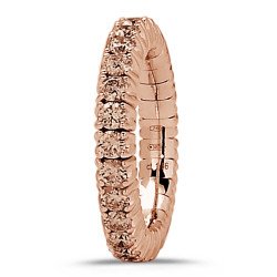 Expandable Ring Half Band Diamonds Champagne Rose Gold 1CQ84R