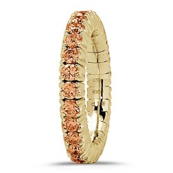 Expandable Ring Half Band Diamonds Champagne Rose Gold 1CQ84G