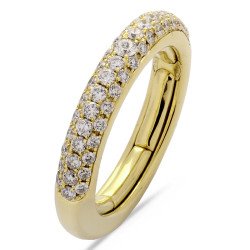 Autosizing Yellow Gold Diamond Pave Ring