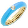 Turquoise  Enamel Ring  Yellow Gold and Single Diamond