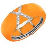 Anello in Smalto Hermes Orange Oro Bianco e Brillanti