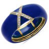 Navy Blue Enamel Ring , Yellow Gold and Diamonds