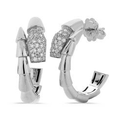 Serpenti Diamond Hoops Earrings White Gold