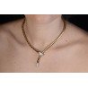 Deatil of Wearing Serpenti Necklace model SI0016 Yellow gold and Diamonds