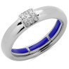 Autosize Wedding Band Yellow White and Diamonds Navy Blue Enamel