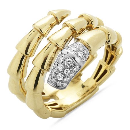 Wrapping Serpenti Ring Diamonds Yellow Gold