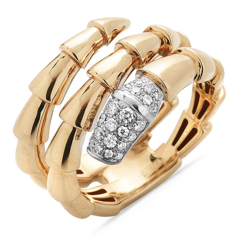 Wrapping Serpenti Ring Diamonds Rose Gold