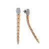 Serpenti Diamond Long Dangling Earrings Rose Gold