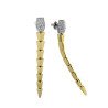 Serpenti Diamond Long Dangling Earrings Yellow Gold