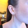 Serpenti Diamond Dangling Long Earrings Worn Model