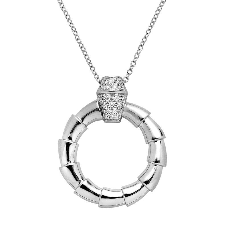 Serpenti Circle Pendant White gold