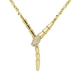 Serpenti Gorgeous Diamond Necklace  Yellow Gold