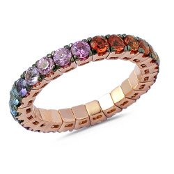 One and Half Carat Rainbow Sapphires Expandable Eternity Ring