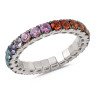 One and Half Carat Rainbow Sapphires Expandable Eternity Ring