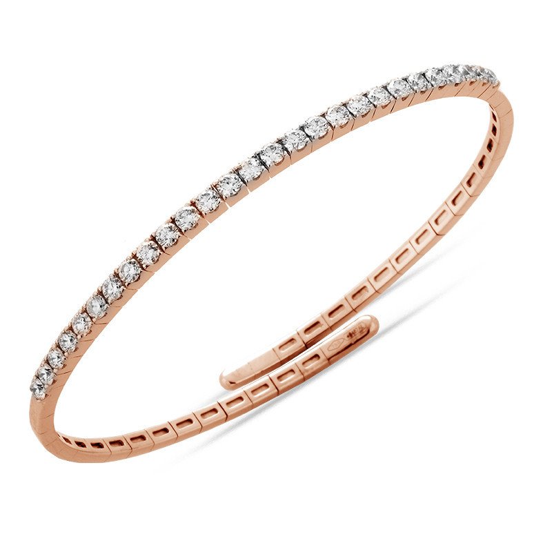 Bracciale Flessibile in Oro 18 Carati e Diamanti| Eleganza e Design Audace