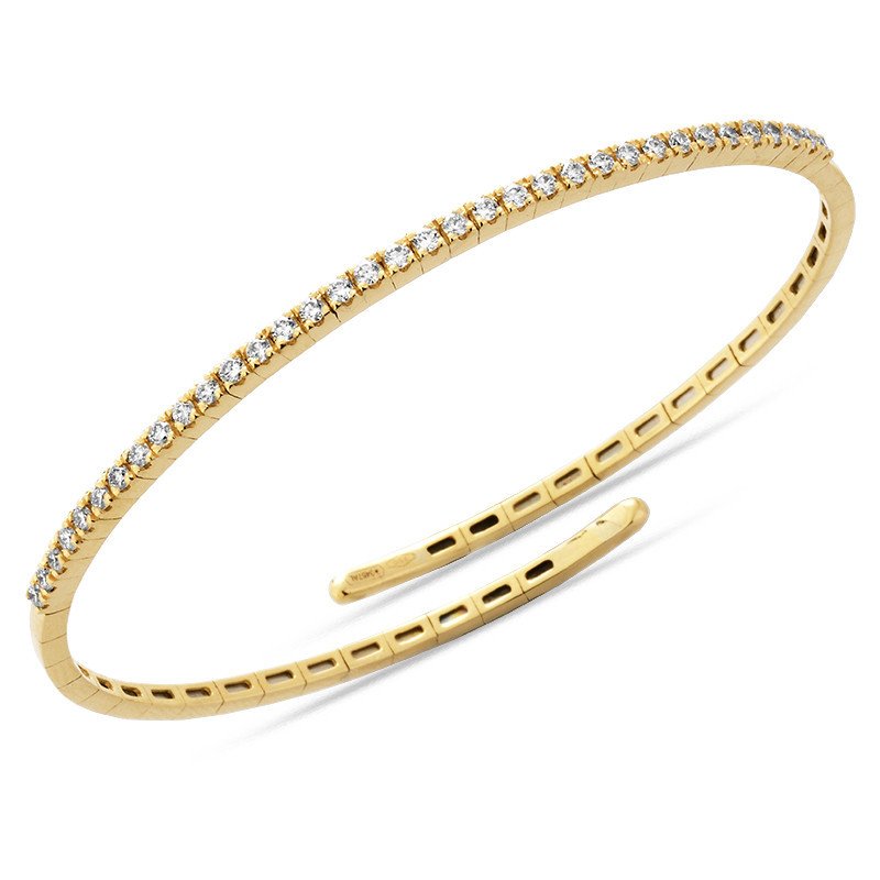 Bracciale Flessibile Diamanti in Oro 18 Carati | Design Moderno e Comfort