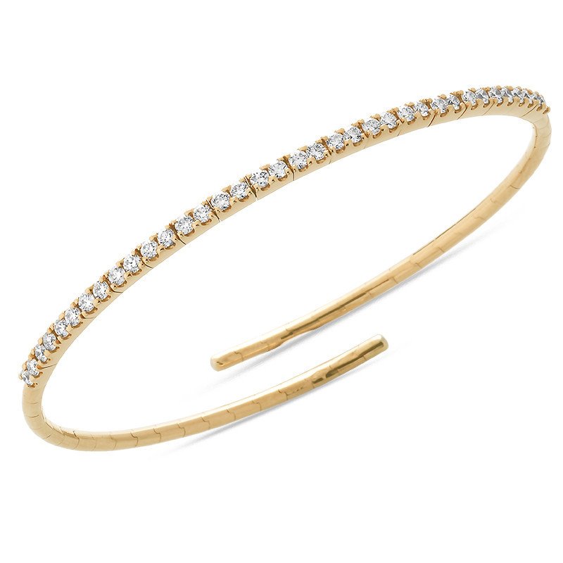 Bracciale Flessibile in Oro 18 Carati | Sezione Rotonda e Chiusura Sovrapponibile