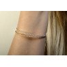 Two Tones Gold and Diamonds Bracelet| Elegant Wrap-Around Design with Secure Clasp