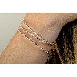Wrap-Around Three Tones Gold and Diamonds | Three Diamond Rows