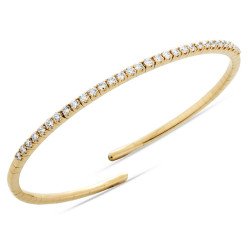 Bracciale Flessibile in Oro e Brillanti| Sezione Quadrata