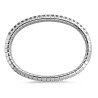 Side view Oval Expandable Tennis Bracelet Three Diamonds Row White Gold setted on upper side