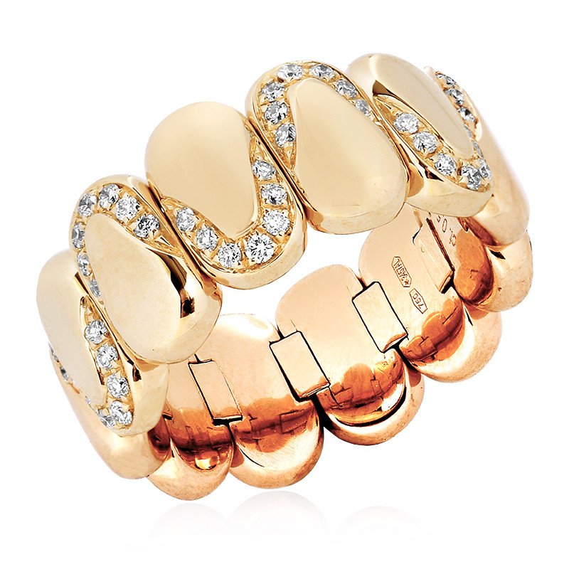 Expandable Onde Ring Yellow Gold