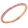 Expandable Pink Sapphires Tennis Bracelet-Pink Gold