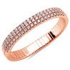 Onesize Jewels Oval Expandable Tennis Bracelet Three Diamonds Row Rose Gold setted on upper side