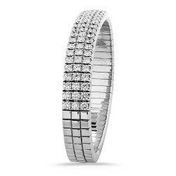 Oval Expandable Eternity Bracelet: Triple Row of Diamonds Always on Display