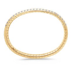 Oval Expandable Eternity Bracelet: Triple Row of Diamonds Always on Display
