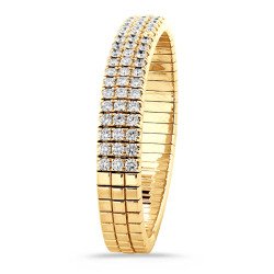 Oval Expandable Eternity Bracelet: Triple Row of Diamonds Always on Display