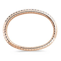 Oval Expandable Eternity Bracelet: Triple Row of Diamonds Always on Display