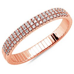Oval Expandable Eternity Bracelet: Triple Row of Diamonds Always on Display