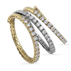 Flex Two Gold tone diamonds ring
