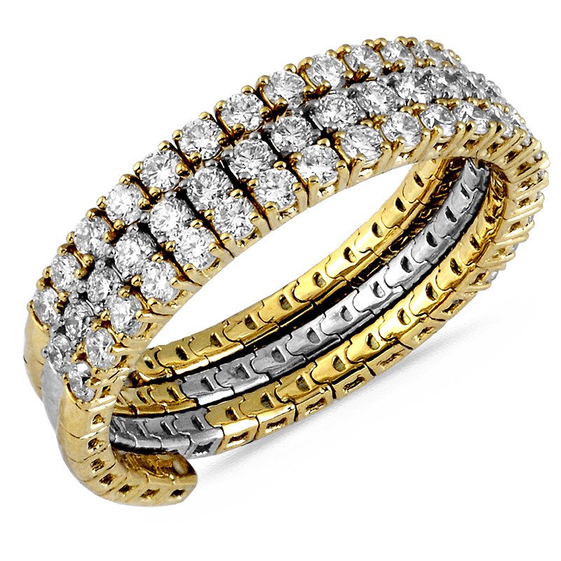 Flex Two Gold tone diamonds ring