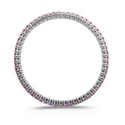Bracciale Diamanti Taglio Smeraldo Disposti Verticalmente Oro Bianco
