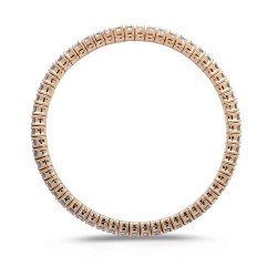 Bracciale Diamanti Taglio Smeraldo Disposti Verticalmente Oro Rosa  Vista Laterale