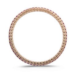 Bracciale Zaffiri RosaTaglio Smeraldo Disposti Verticalmente Oro Rosa