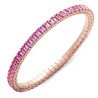 Bracciale Zaffiri RosaTaglio Smeraldo Disposti Verticalmente Oro Rosa