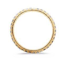 Bracciale Diamanti Taglio Smeraldo mm 5 x 3,50 Disposti Orizzontalmente Oro Giallo