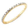 Bracciale Diamanti Taglio Smeraldo mm 5 x 3,50 Disposti Orizzontalmente Oro Giallo