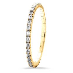 Bracciale Diamanti Taglio Smeraldo mm 5 x 3,50 Disposti Orizzontalmente Oro Giallo