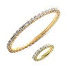 Set Emerald Cut Diamond East West  Expandable Band and Bracelet Yellow Gold Onesize Jewels
